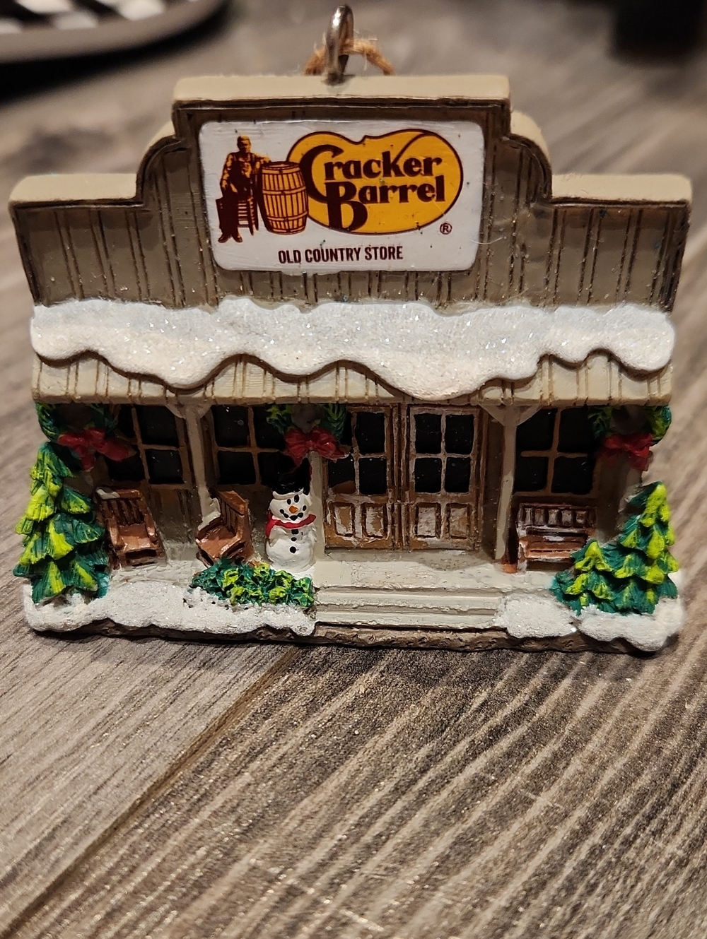 Cracker Barrel Beige, White & Green Old Country Store Ornament